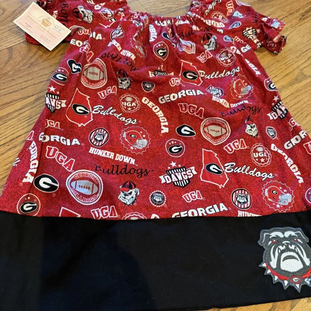 MELLONEAS MOBILE BOUTIQUE GEORGIA BULLDOG GIRLS SIZE 6 DRESS NEW GO DAWGS